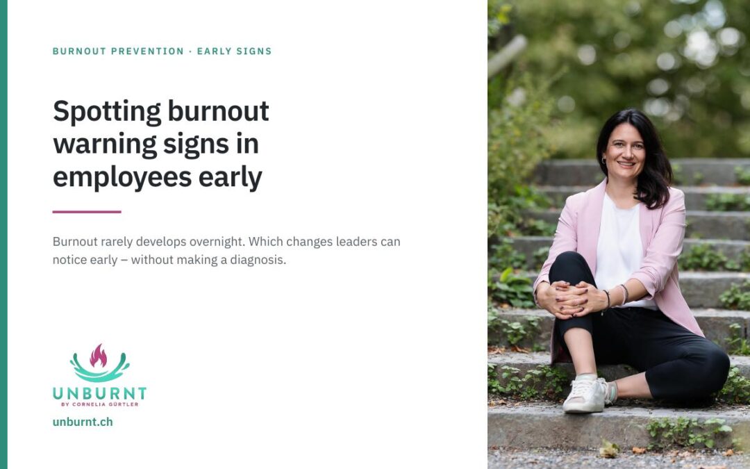 Cornelia Gürtler, Burnout-Prävention: Beitragsbild zu Burnout-Warnsignalen bei Mitarbeitenden