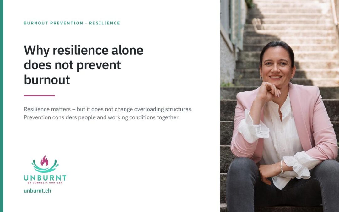 Cornelia Gürtler, Burnout-Prävention: Beitragsbild zu Resilienz und überlastenden Strukturen